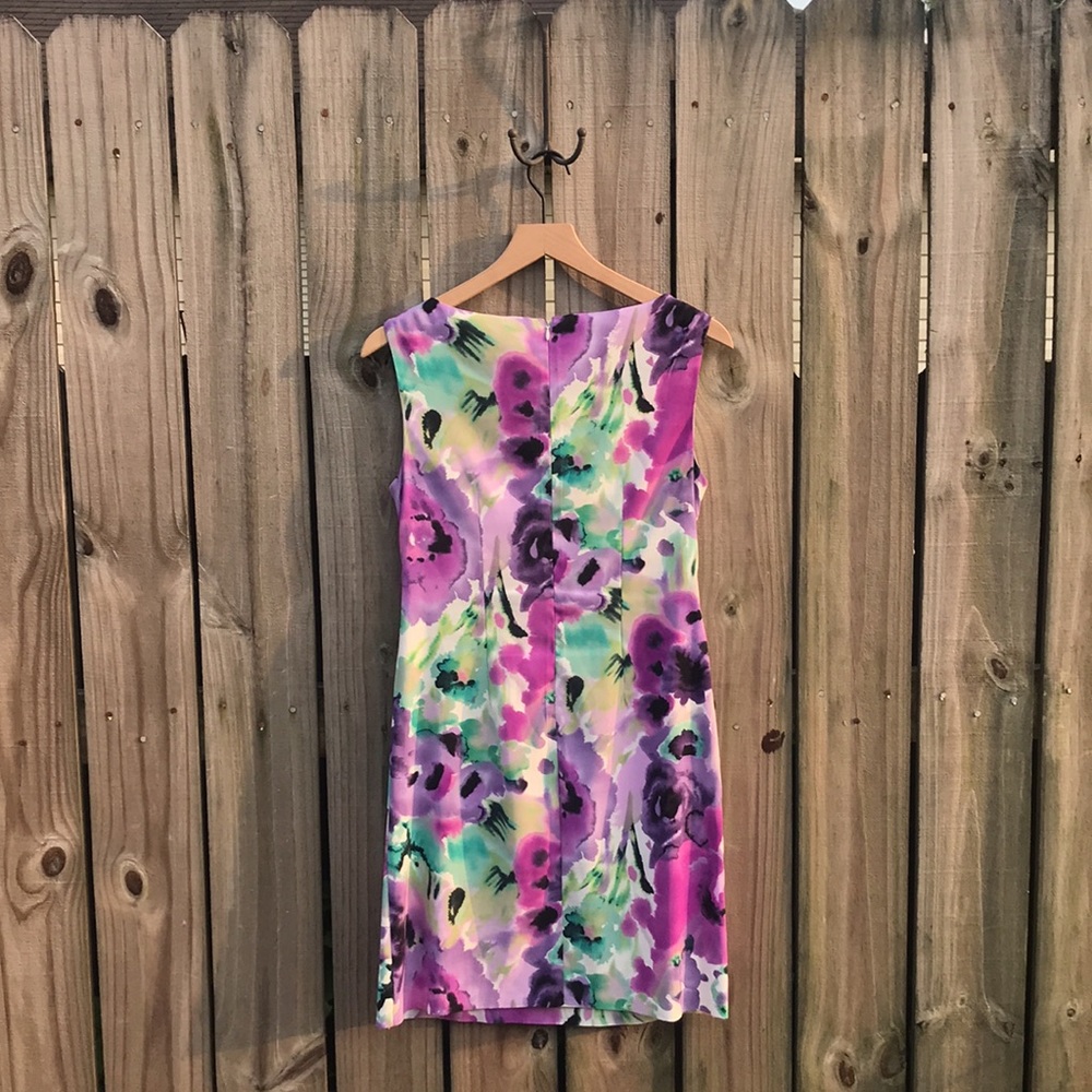 Db Purple Floral Dress - Size 4 - Picture 2 of 4